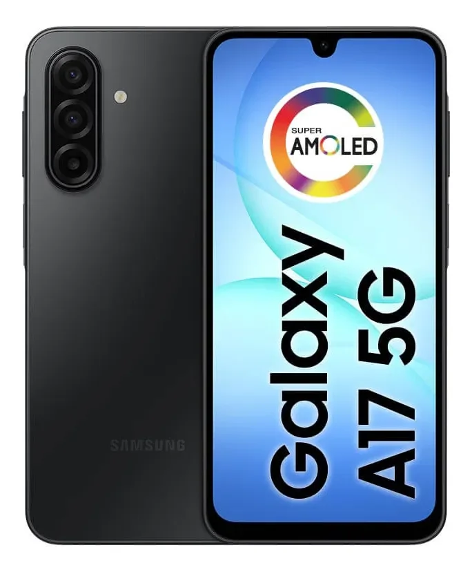 Smartphone Samsung Galaxy A17 5G 128GB 4GB Super Amoled 6.7'' Câmera 50MP Selfie 13 MP 5000 mAh NFC Dual Sim Recursos IA - Preto