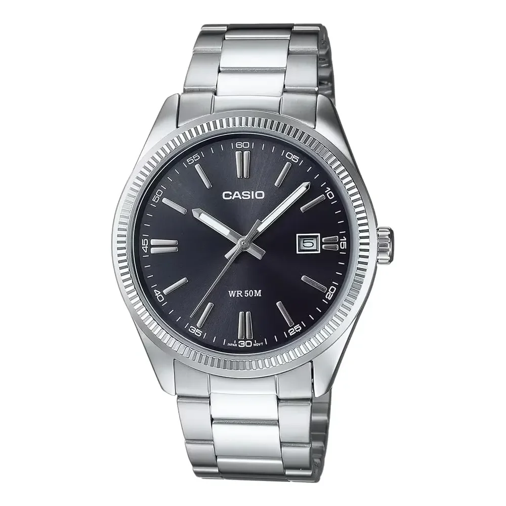 ⚫️ Relógio de pulso Casio Analógico com corria de aço inoxidável cor prateado