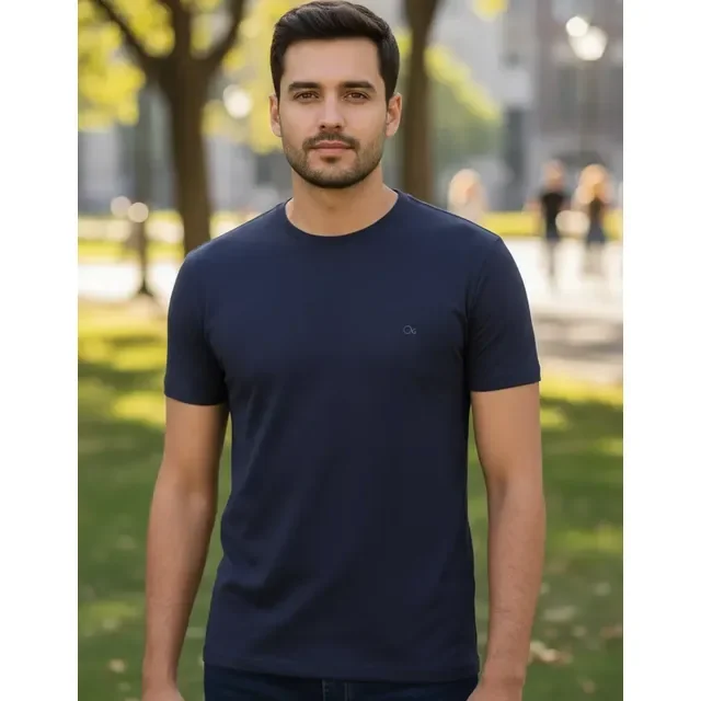 Camiseta Masculina Básica Slim Algodão - Várias Cores Ogochi