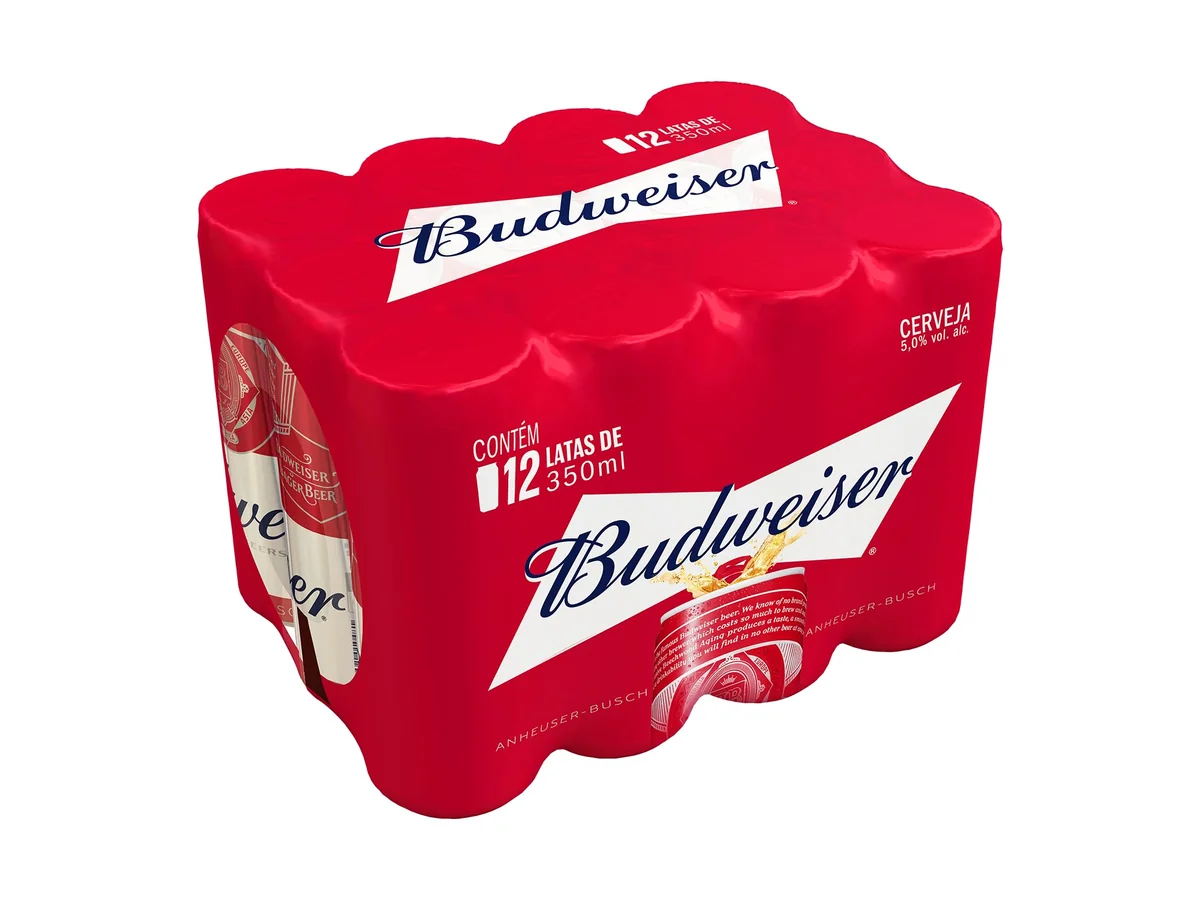 ✨Pack Cerveja Budweiser American Lager Sleek 350ML - 12 Unidades✨️