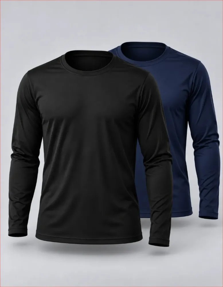 Kit com 2 Camisas Segunda Pele Manga Longa UV50+