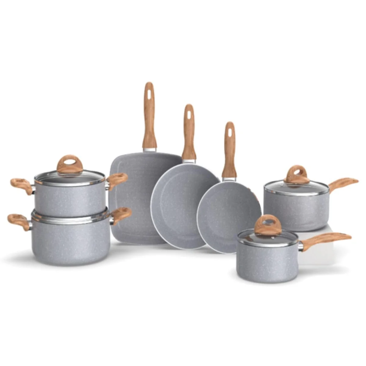 7 PEÇAS BRINOX 😱🔝 Jogo de Panelas Brinox7 Peças Wooden - Cinza