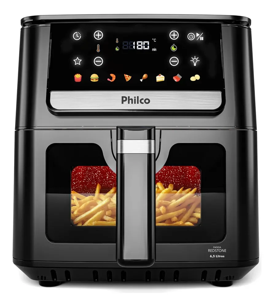 6,5L REDSTONE, NÃO GRUDAAA 🤯🆘 Air Fryer Philco 6,5L Visor Glass e Redstone 1700W PAF65A
