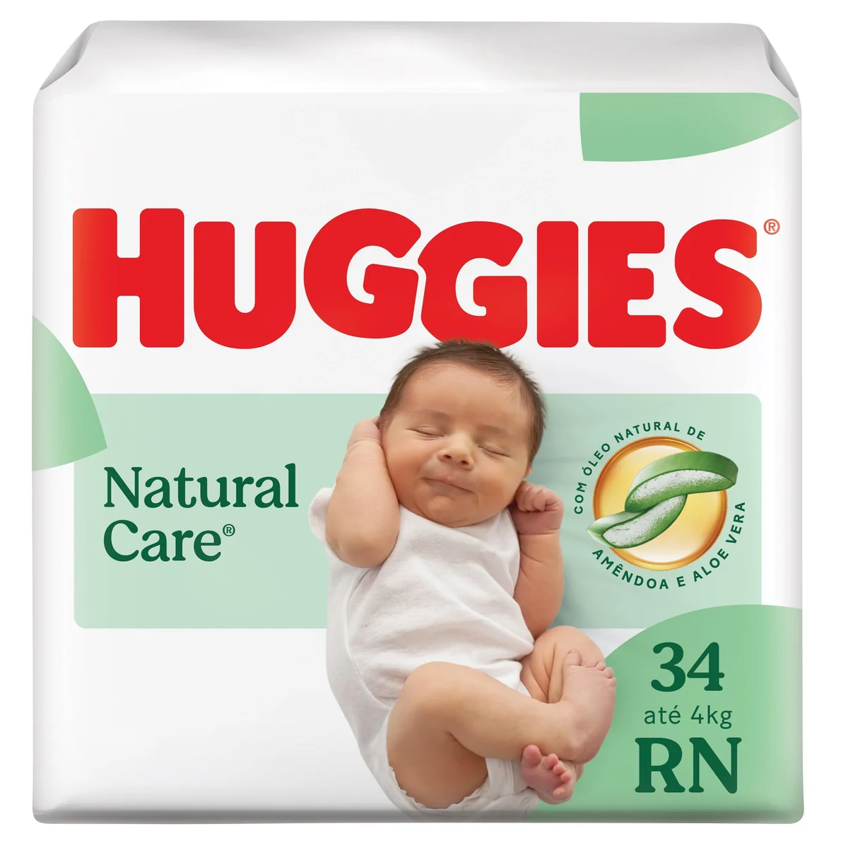 ✨Huggies Fralda Descartável Premium Natural Care RN - 34 Un✨️