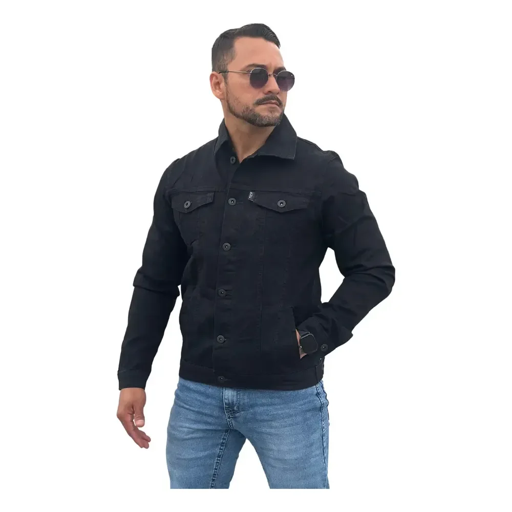 Jaqueta Jeans Sarja Preta