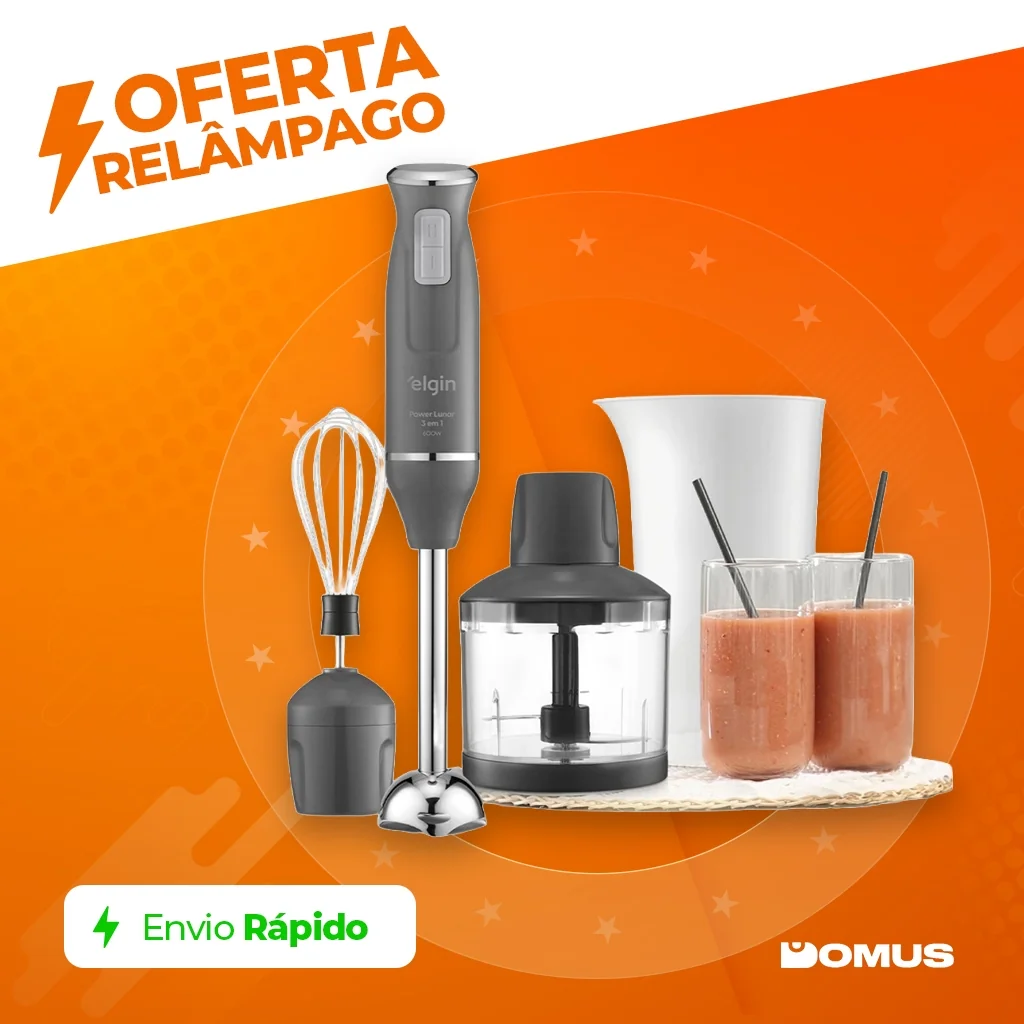 ✨Mixer 3 em 1 Power Inox Lunar Elgin 600W Processador