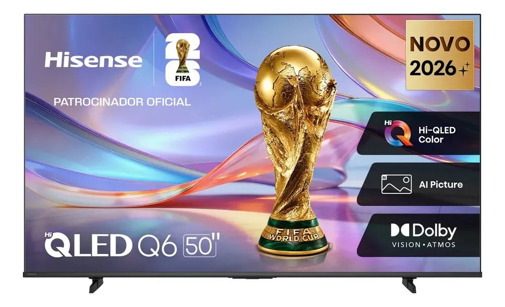 50” QLED 🆘🆘 Smart TV Hisense HI-QLED 4K 50" polegadas com Processador AI, Dolby Vision Atmos e Compatibilidade Alexa - 50Q6QVV