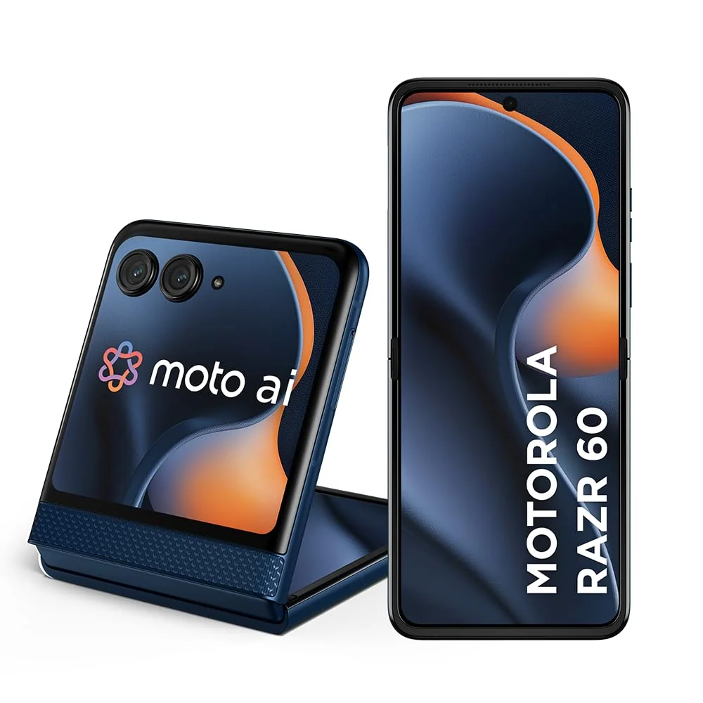 Smartphone Motorola Razr 60-256GB 24GB (12GB RAM+12GB Ram Boost) Tela dobrável 6,9" pOLED e externa 3,6” Moto AI camera IP48 - Azul Marinho