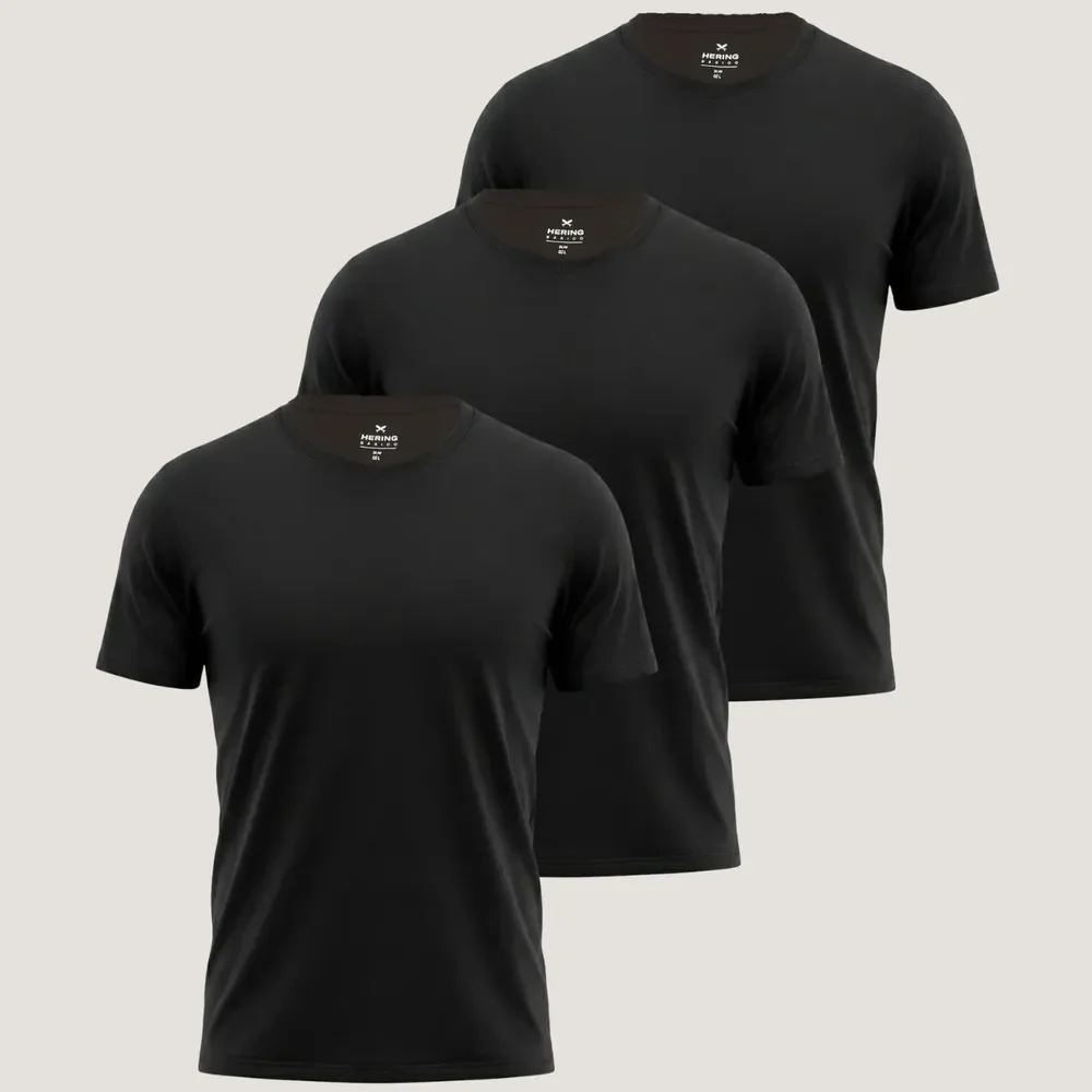Kit 3 Camisetas Hering gola V