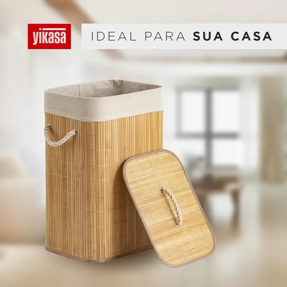 Cesto de Roupas Bambu 70L