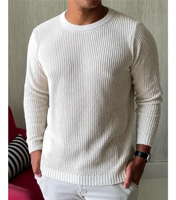 Suéter Lã Tricot Manga Longa (6 cores)