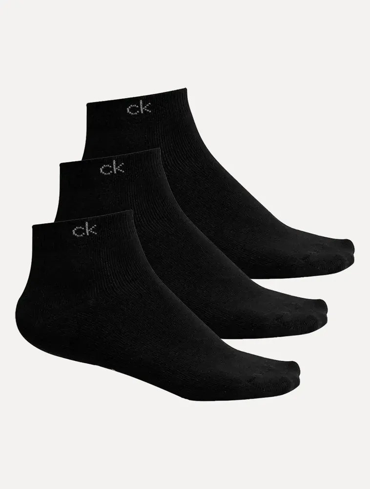 Kit com 3 Pares Meias Calvin Klein Cano Curto