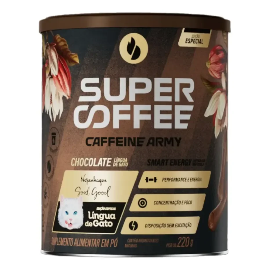 SUPERCOFFEE LÍNGUA DE GATO 🤩 Supercoffee Lingua De Gato - Classic Size (220g) - Caffeine Army Chocolate Ao Leite