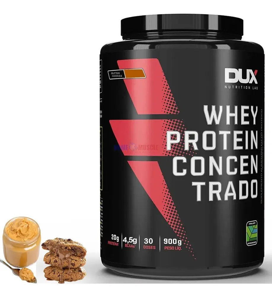 Dux Nutrition Whey Protein Concentrado Pote 900g Sabor Butter Cookies