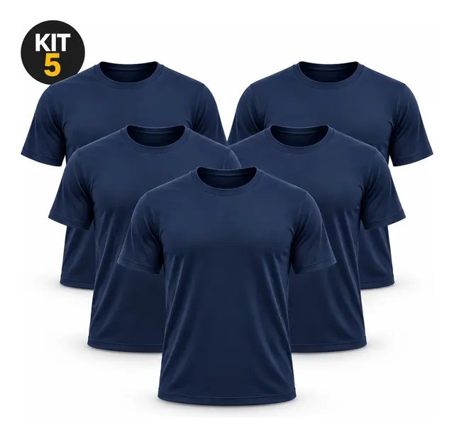 ⚫️ Kit 5 Camisetas Dry Fit Masculinas Academia Treino Básicas