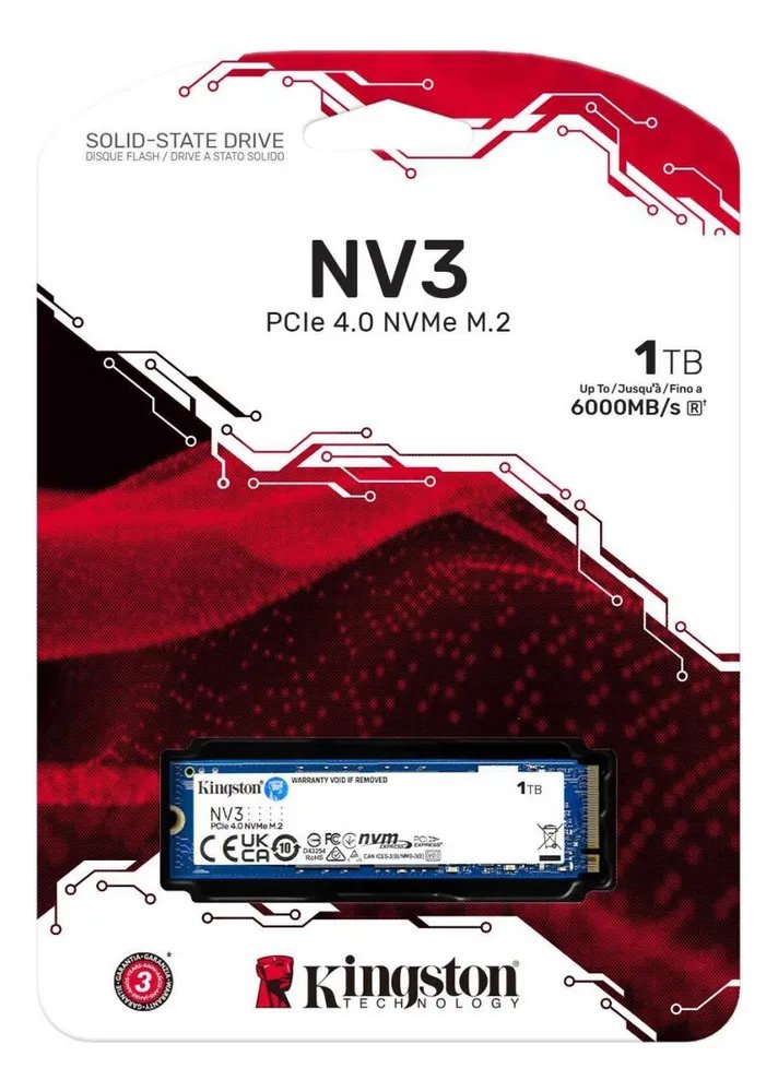 SSD Kingston NV3 1TB M.2 2280 PCIe 4.0 NVMe 6000 MB/s