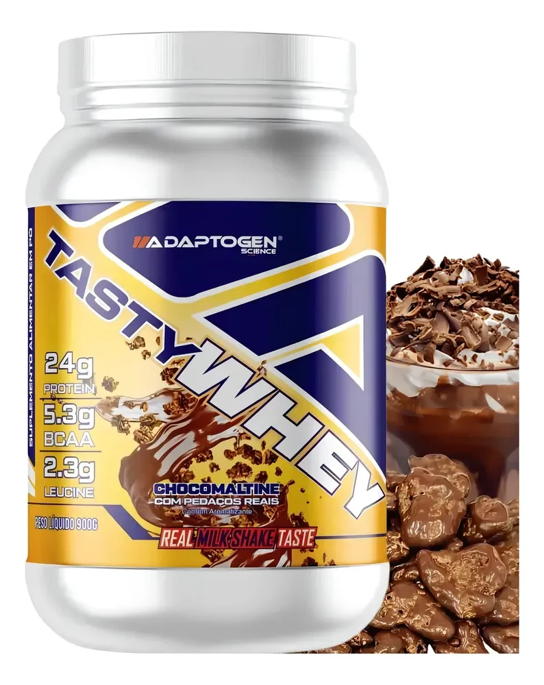✨Suplemento Tasty Whey 3w Gourmet Whey Protein Adaptogen Science Pote 900g Sabor Chocomaltine✨️