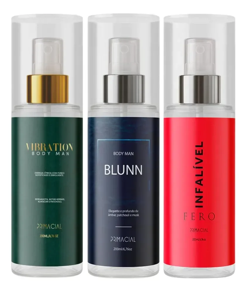 Kit Body Splash Vibration + Blunn + Infalível Fero
