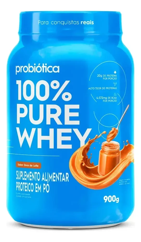 🔥100% Pure Whey 900g - Probiótica Doce De Leite