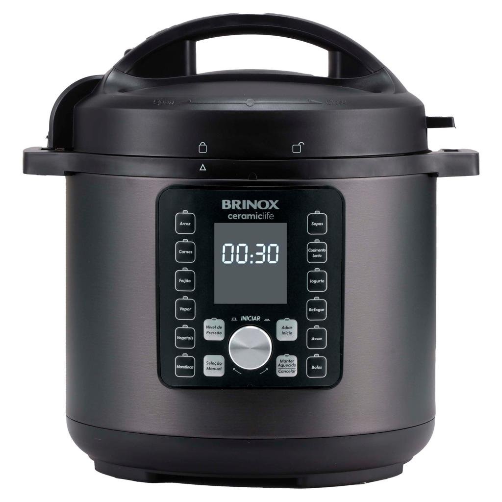 Brinox Panela de Pressão Elétrica Ceramic Life 6 Litros 220v e 127v