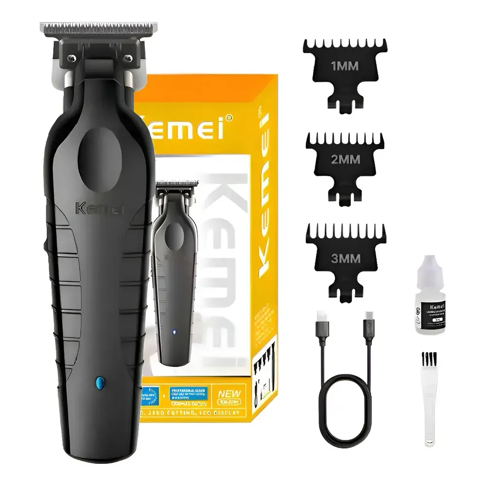 Máquina De Acabamento Corta Cabelo Profissional Kemei 2299