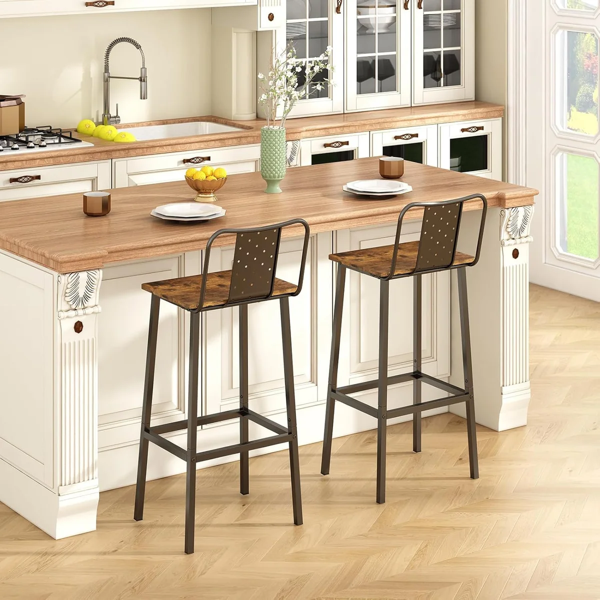 Banquetas para Balcão, Conjunto de 2 Peças de Bancos de Bar, Banqueta Alta para Balcão de Cozinha…