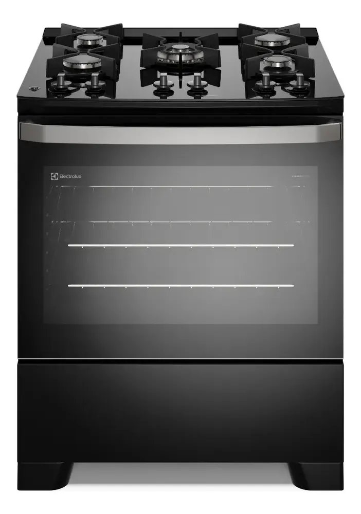 Fogão 5 Bocas Electrolux Efficient Mesa de Vidro PerfectCook e Grades de Ferro Bivolt (FE5GB) ​