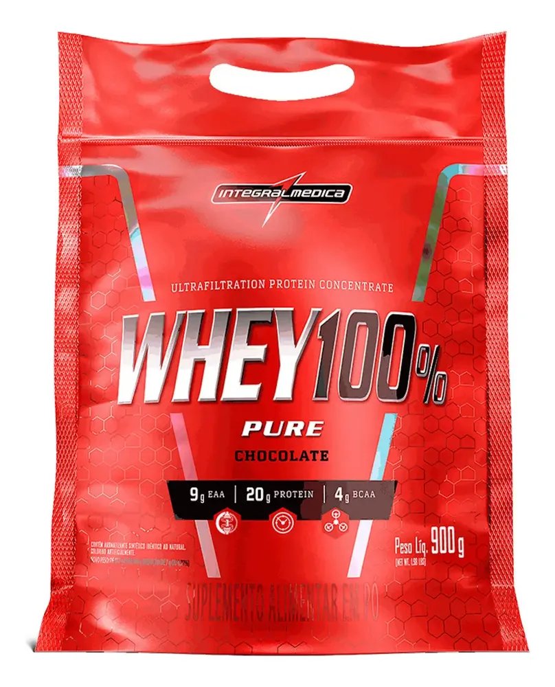 Proteina Integralmedica Whey 100 Pure Em Po Sabor Chocolate X 900g