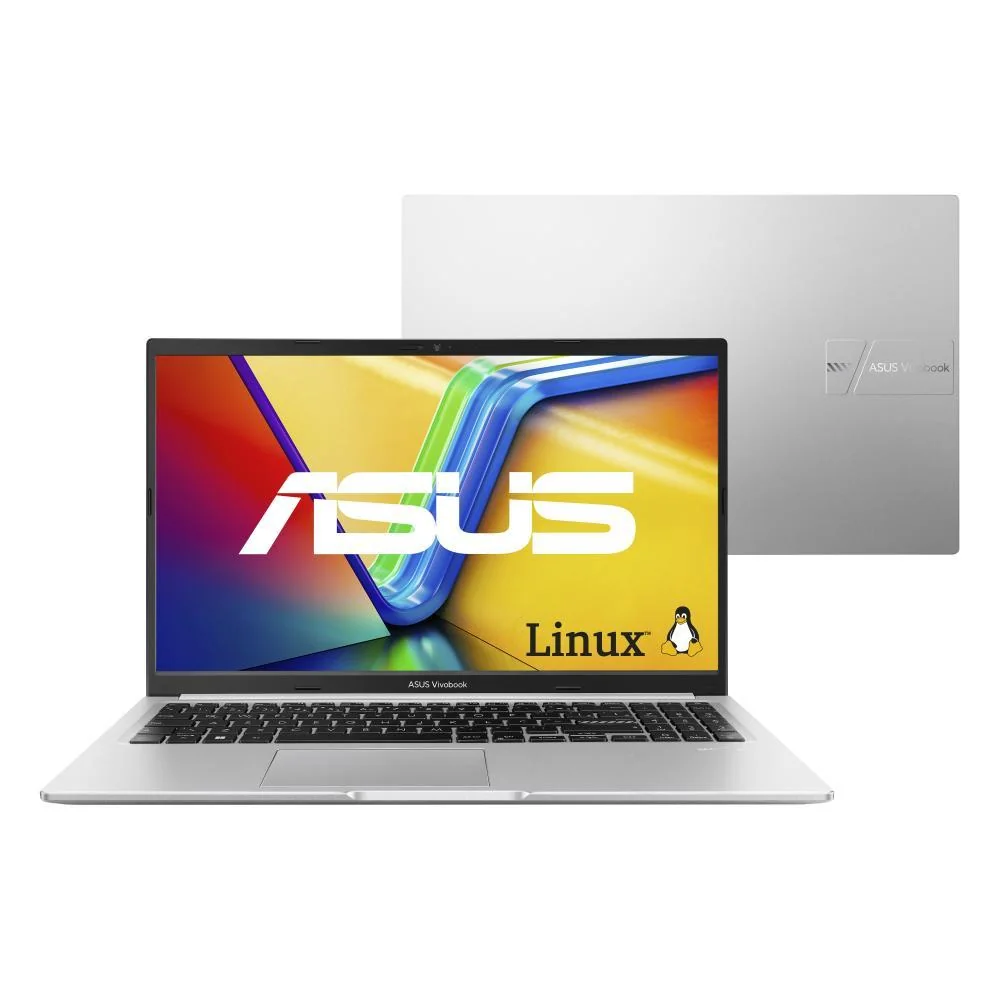 🛒Notebook ASUS Vivobook 15 M1502YA AMD Ryzen 7 5825U 8GB Ram 512GB SSD Linux 15,6" FHD Silver - NJ611