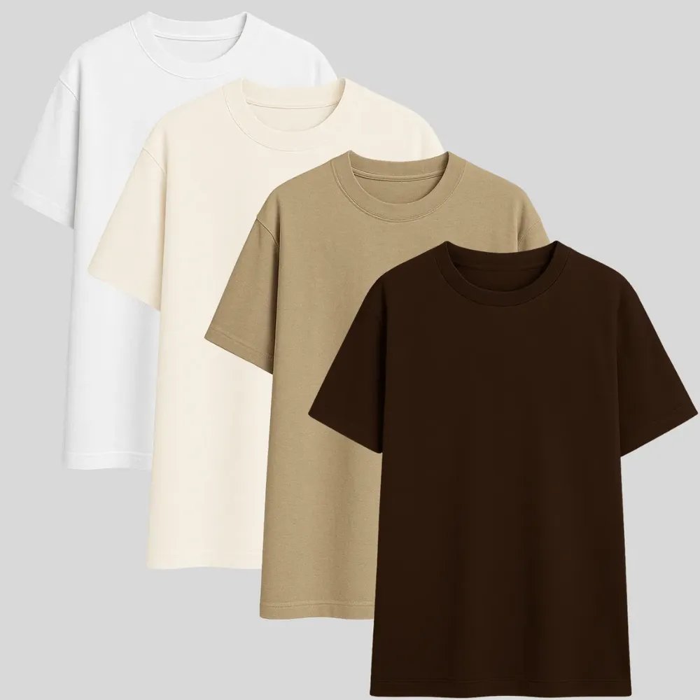 Kit 4 Camisetas Básicas Unissex 100% Algodão Lis Tradicional