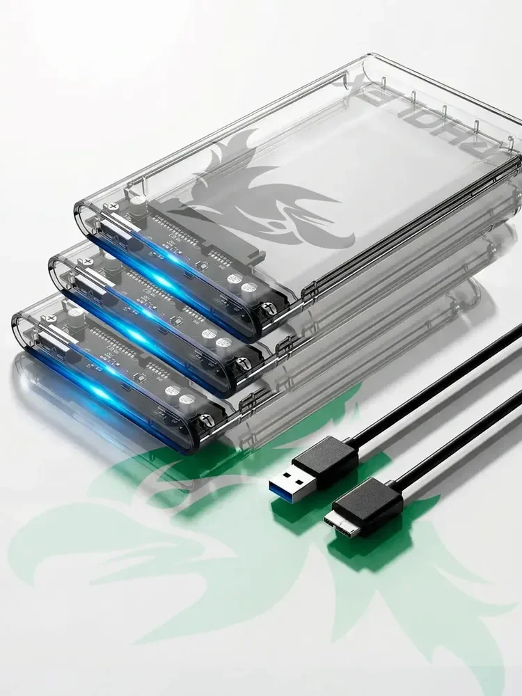 Kit 3 Case Hd Externo Usb 3.0 Transparente Para Hd/ssd Sata 2,5 Pholex Gaveta Adaptador Portátil Notebook E Pc