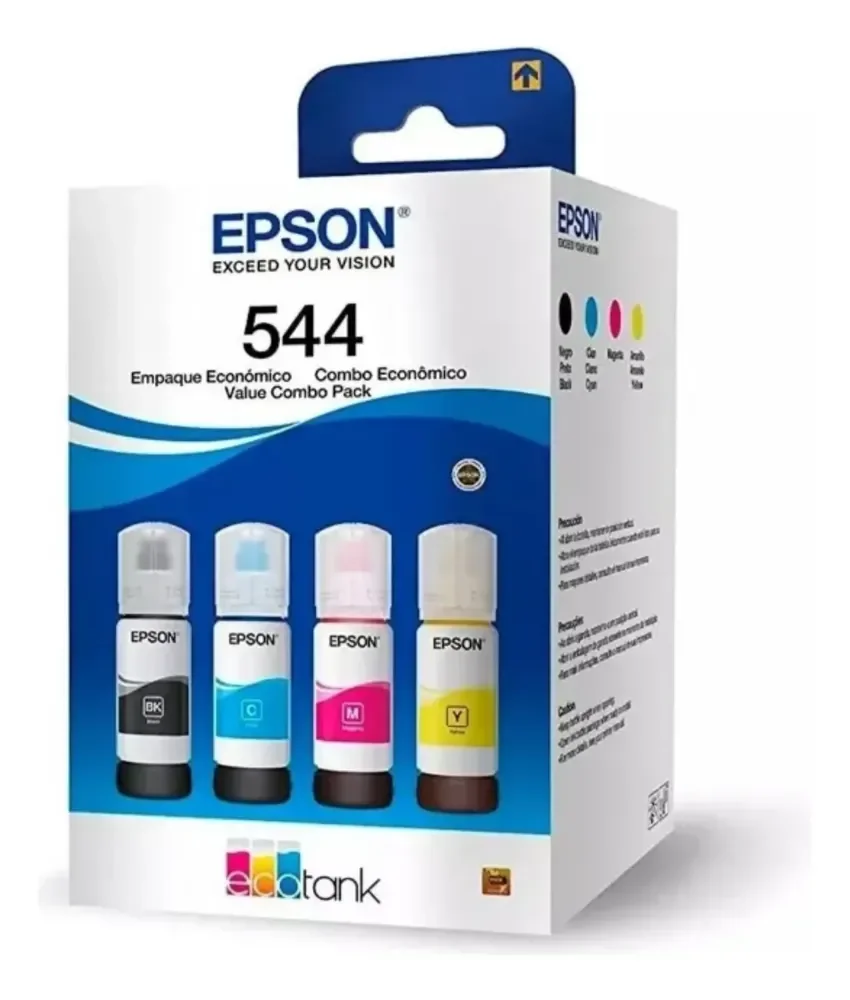 Tintas 544 Original 4 Cores L3250 L3150 L3110 Ecotank Kit