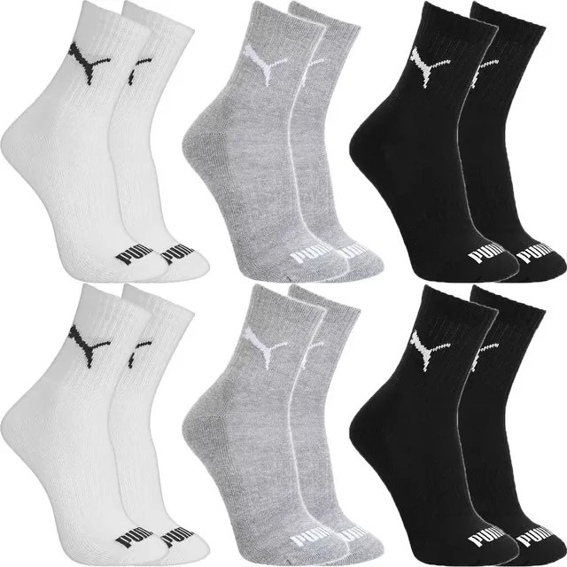 Kit com 6 Pares de Meias Puma Cano Médio Alto