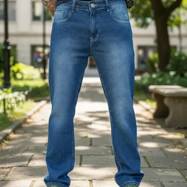 ⚫️ Calça Jeans Masculina Tradicional Corte Reto Confortável
