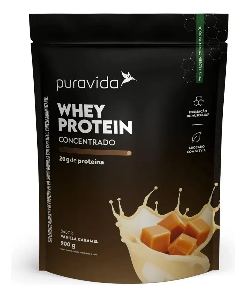 Puravida Whey Protein Concentrado Vanilla Caramel 900g