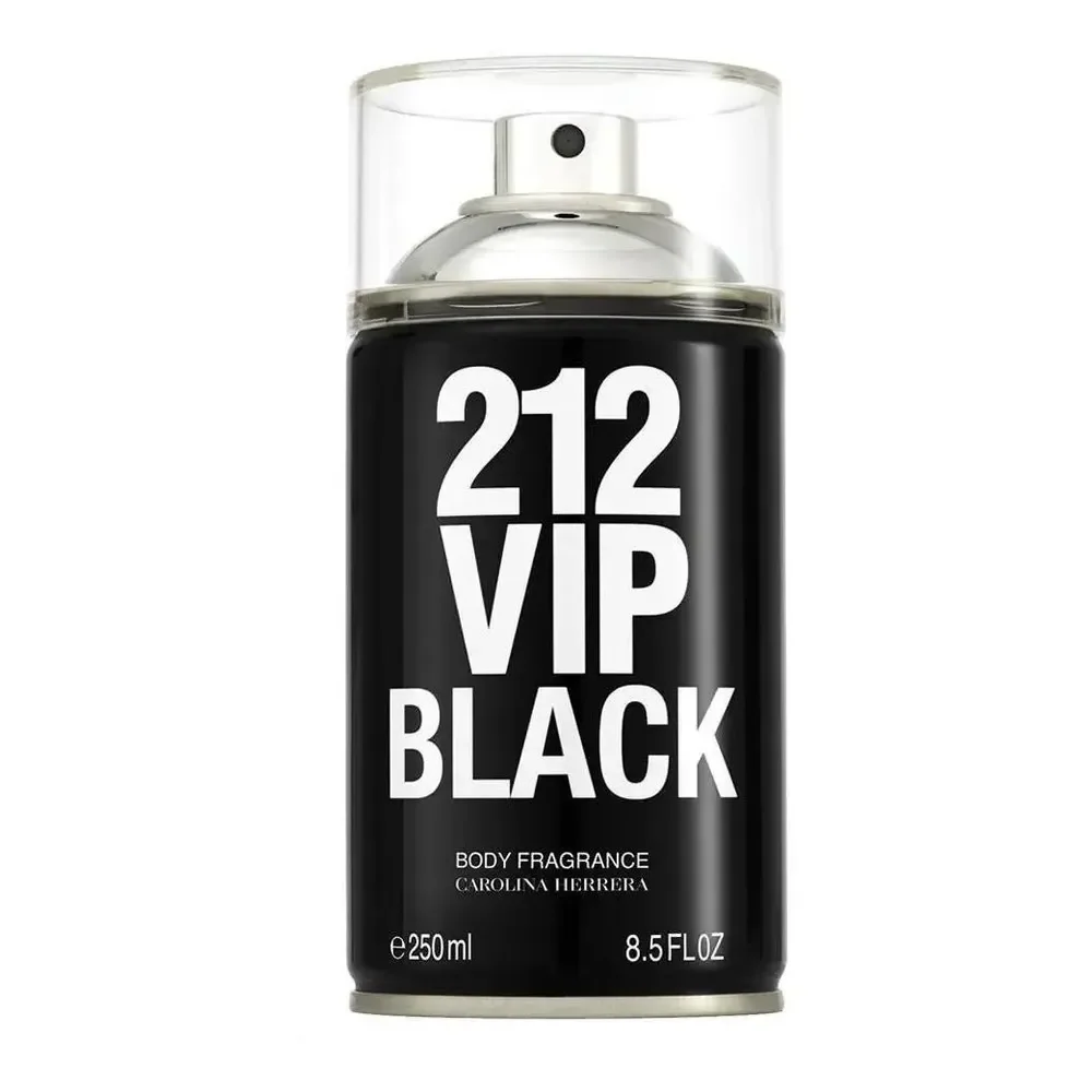 ✨Perfume Carolina Herrera 212 Vip Men Black Body Spray 250ml Masculino - Body Splash De Longa Fixação✨️