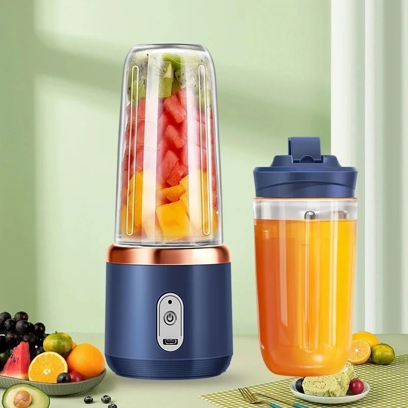 400ML Espremedor Elétrico Mini Liquidificador Portátil 6 Lâminas De Suco De Alimentos Misturador