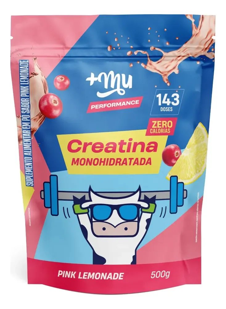 Refil Creatina Monohidratada 100% Pura 500g +mu Pink Lemonade Limonada Rosa