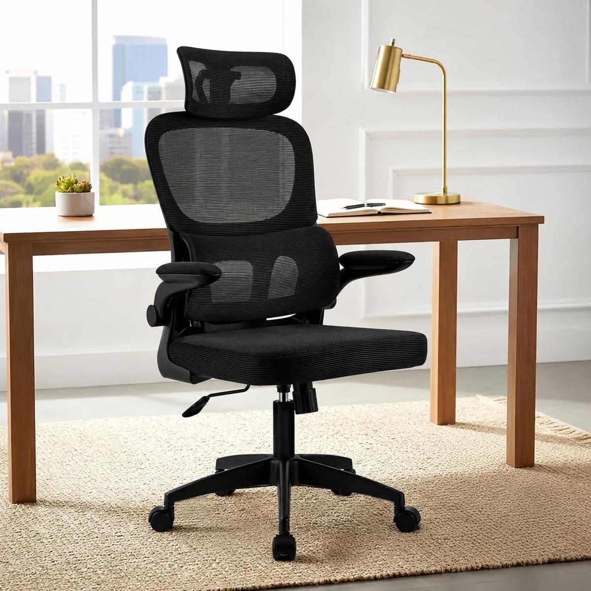 Cadeira de Escritório Almirante P600 Mesh Reclinável Preta 150Kg