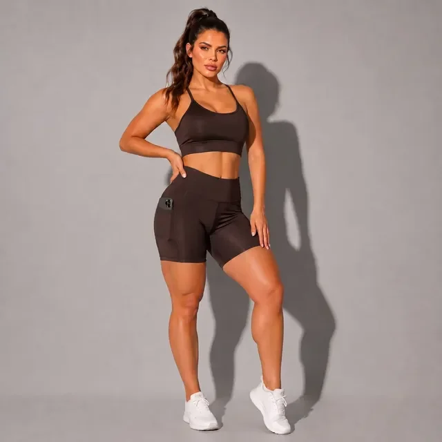 Conjunto Academia Top E Bermuda Com Bolso Zero Transparência