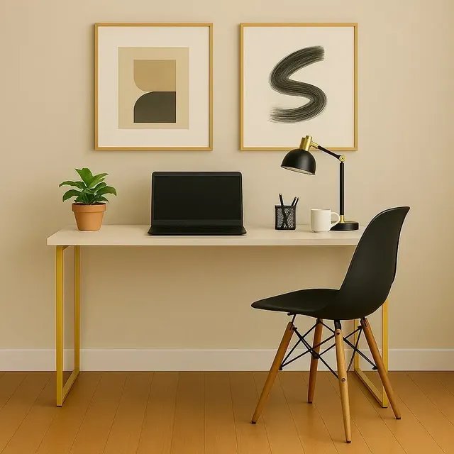 Escrivaninha Industrial 110cm Mesa Estudo Aparador Pés Aço