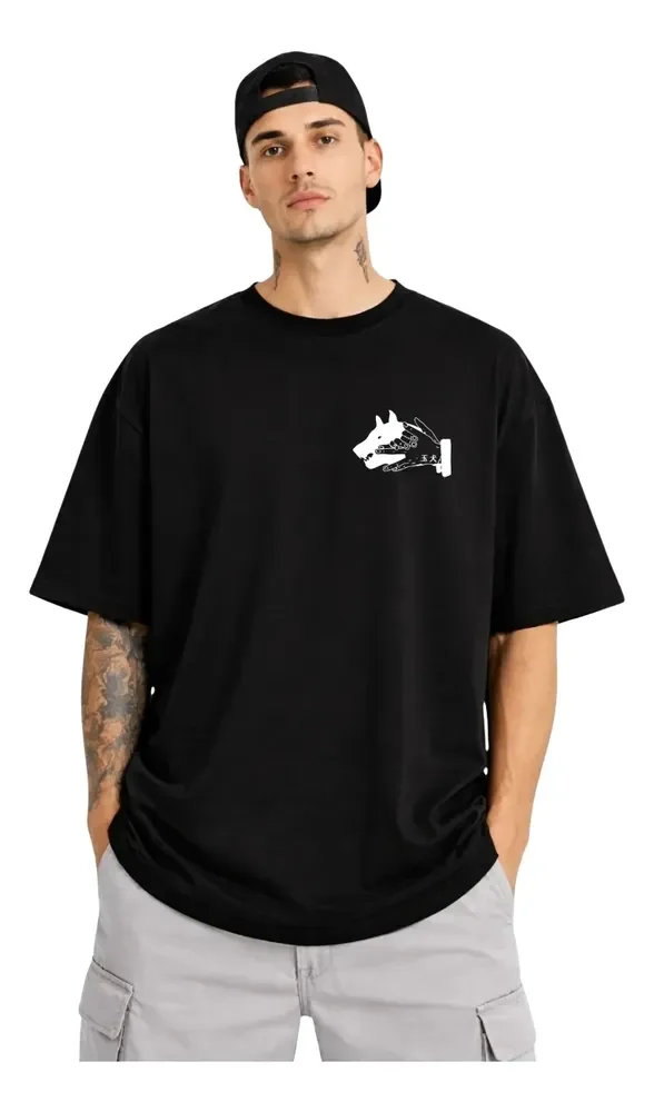 Camiseta Oversized Algodão Estampada Estilosa