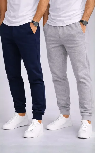 ⚫️ Kit 2 Calça Moletom Masculino Jogger Slim Punho