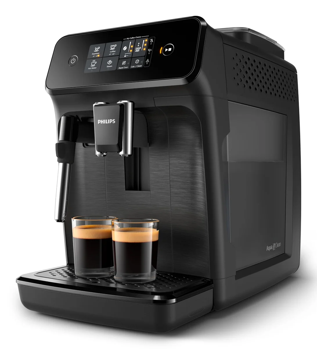 Philips Walita Cafeteira Espresso Superautomática Série 1200, 1500W, 15 Bar, 2 Bebidas, Moedor em Cerâmica, Display Touch, Preta, 110V (EP1220/15)