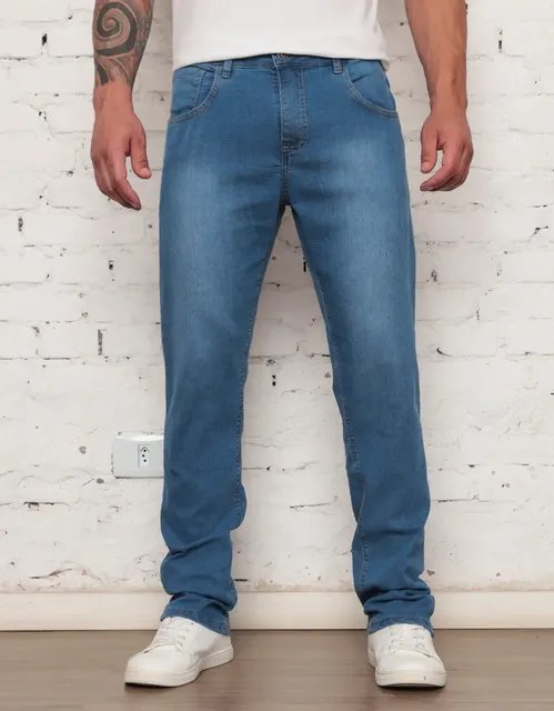 Calça Jeans Masculina Corte Reto (3 cores)