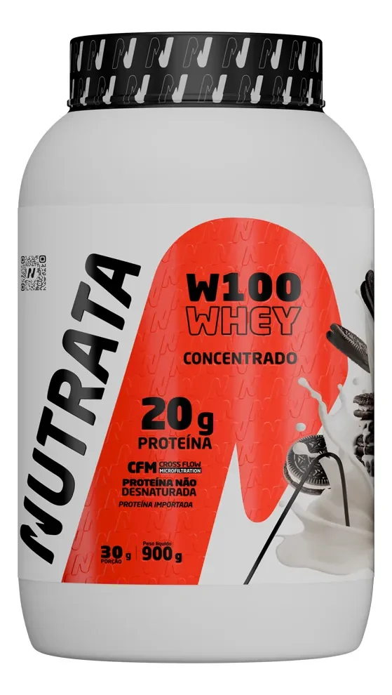 NUTRATA COOKIES 😱💪🏼 W100 Whey Concentrado Pote 900g Cookies & Cream Nutrata