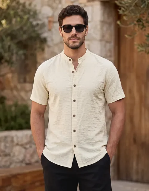 Camisa Manga Curta Gola Padre Premium