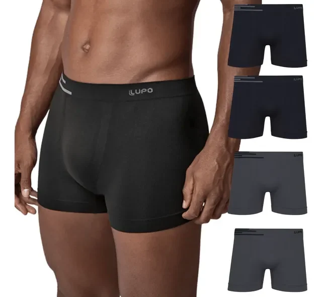 Kit 4 Cuecas Lupo Boxer Poliamida Box