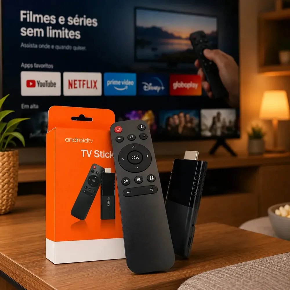 🛒Tv Stick 4k Android Chromecast Smart Hdmi Wifi Ao Vivo Preto Padrão