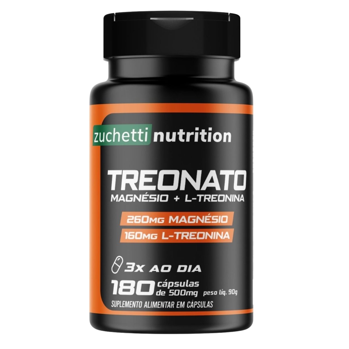 Magnésio + L-Treonina 180 Cápsulas Alto Teor de Magnésio Zuchetti nutrition
